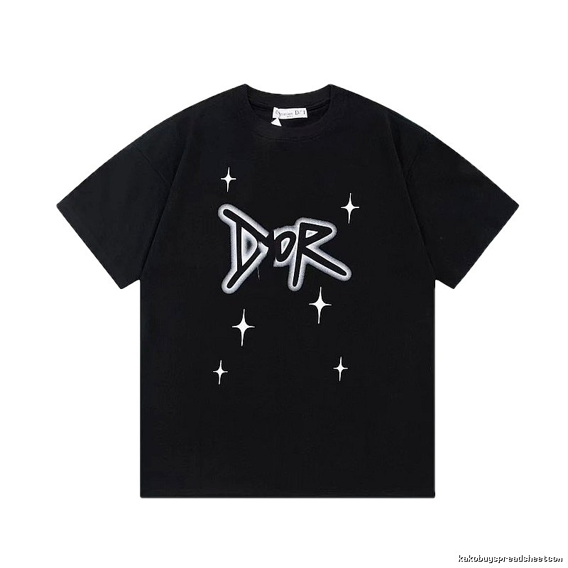 Dior Graffiti Star Street Style Black Short-sleeve T-shirt