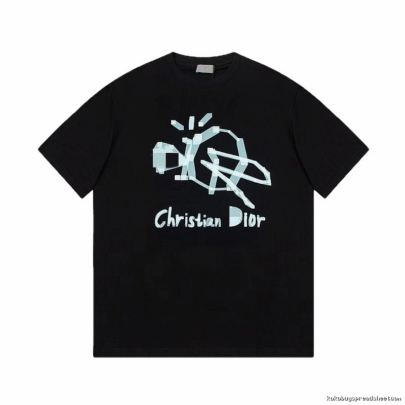 Dior Graffiti Street Style Black Short-sleeve T-shirt