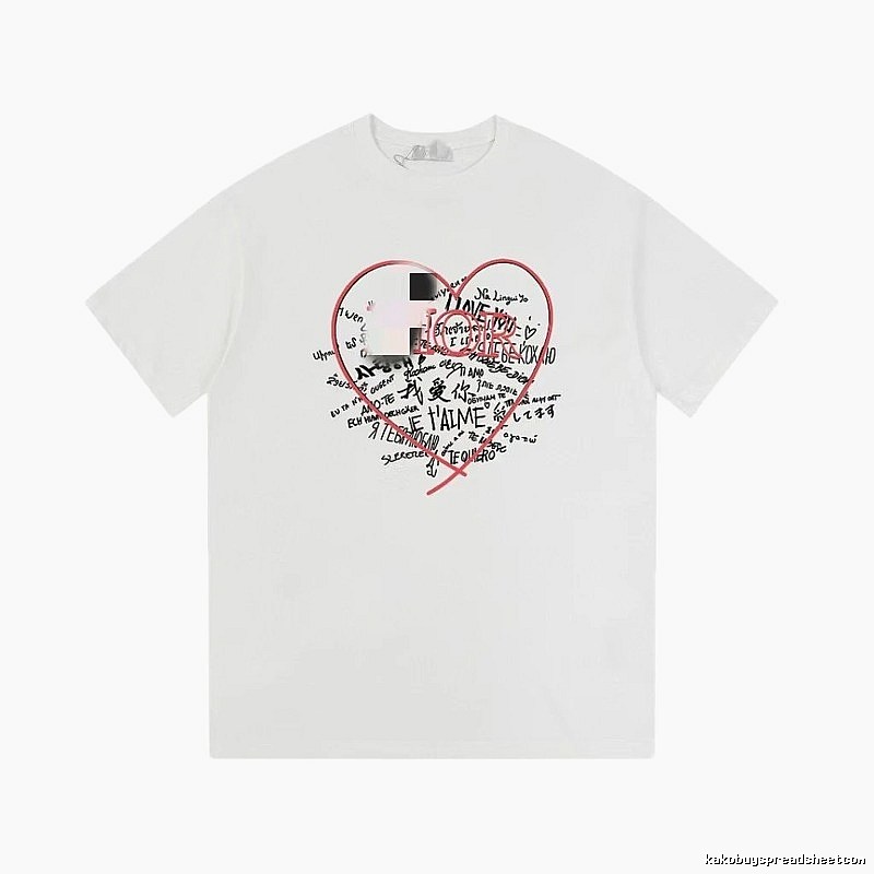 Dior Heart Graffiti Trendy Style White T-Shirt