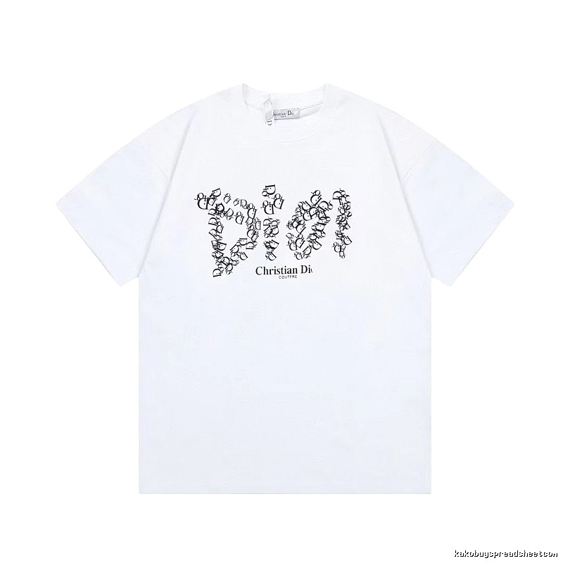 Dior Monogram Light Luxury Style White Short-sleeve T-Shirt