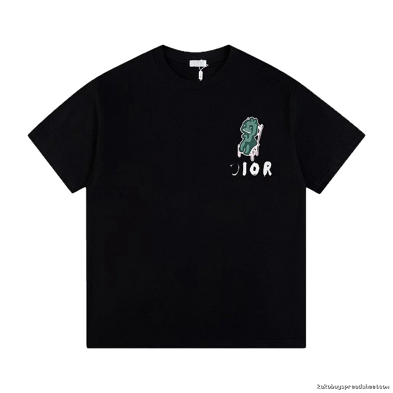 Dior Monster Print Trendy Black Short-sleeve T-shirt