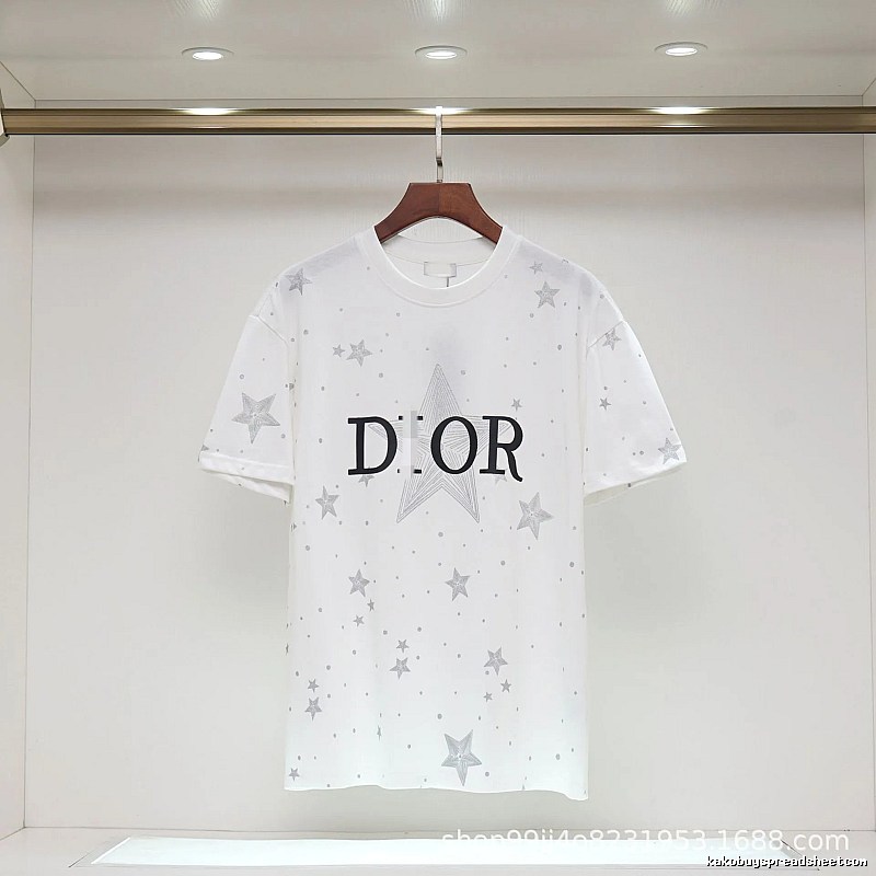 Dior Star Print Cool & Trendy Style White T-Shirt