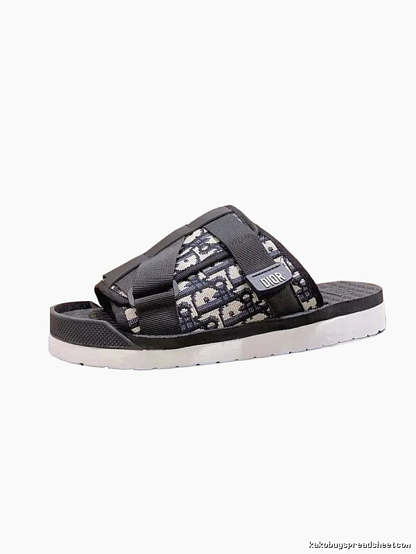 Dior Vintage Monogram Black and White Slide Sandals