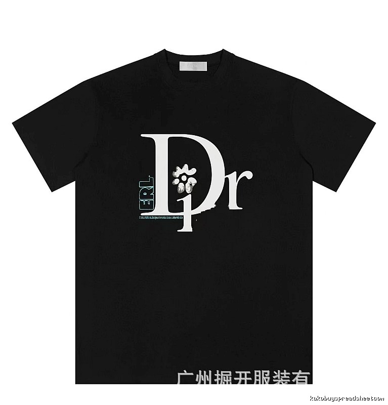 Dior x ERL Co-branded Trendy Style Black T-Shirt