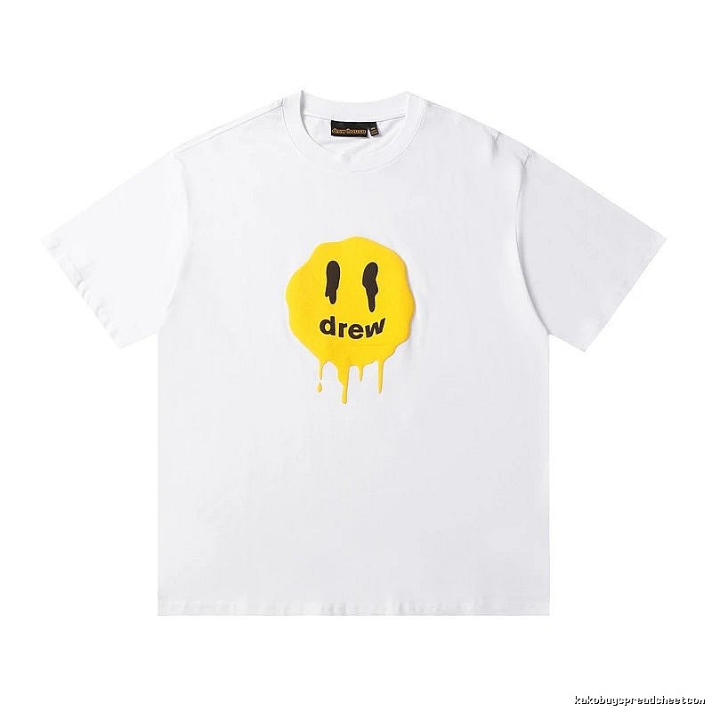 DREW Melted Smiley Streetwear White Short Sleeve T-shirt