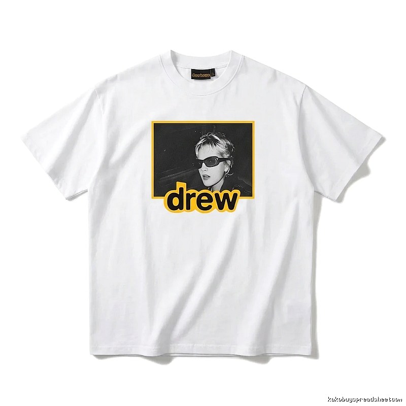 DREW Portrait Print White T-shirt