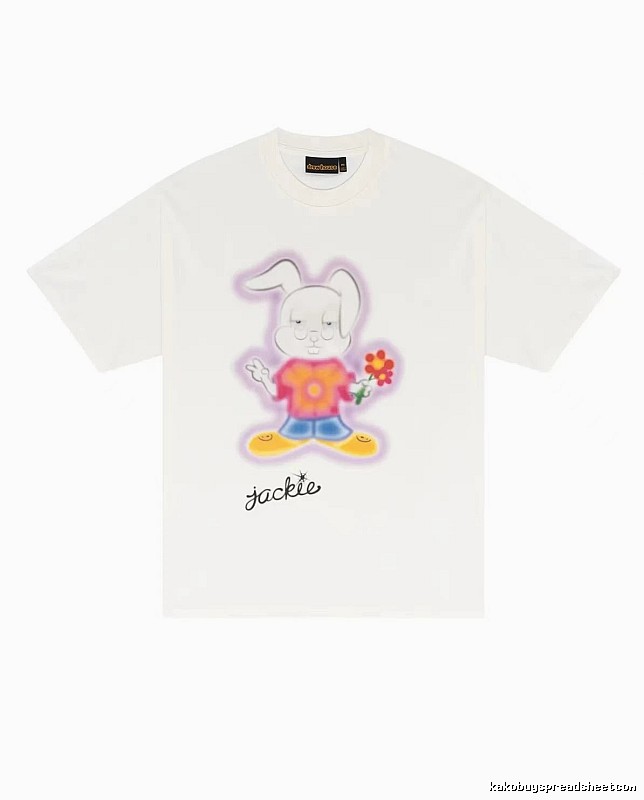 DREW Rabbit Graffiti Cool Trendy Off-white T-shirt