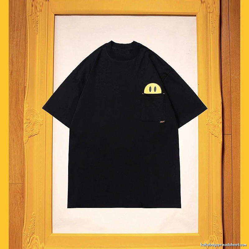 DREW Smiley Series Street Style Black T-Shirt