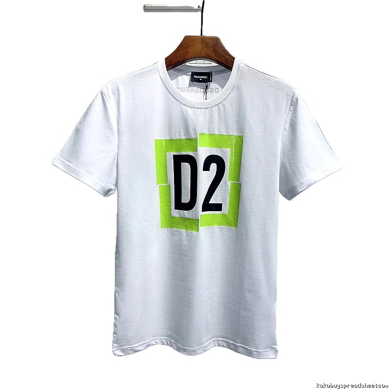 DSQ D2 Streetwear Brand White Casual Short-sleeve T-shirt