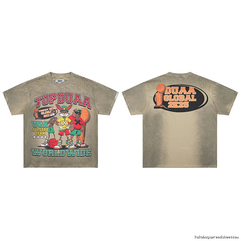 DUAA All-Star American Retro Khaki Short Sleeve T-shirt