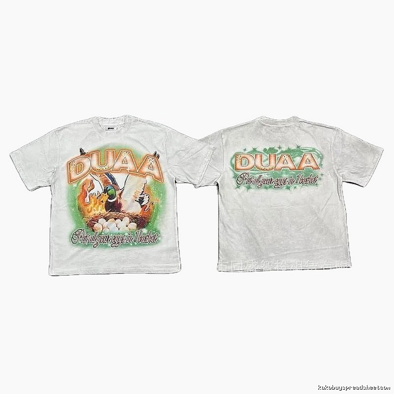 DUAA Wild Duck Print Vintage Style White Short-sleeve T-shirt