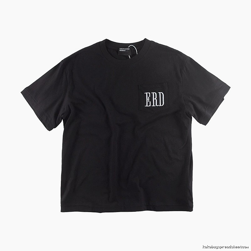 ERD Pocket Embroidery High Street Style Black T-shirt