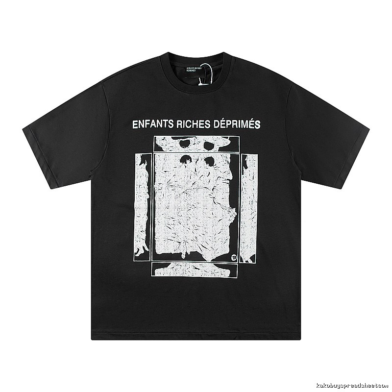 ERD Portrait Print Dark Style Black T-shirt