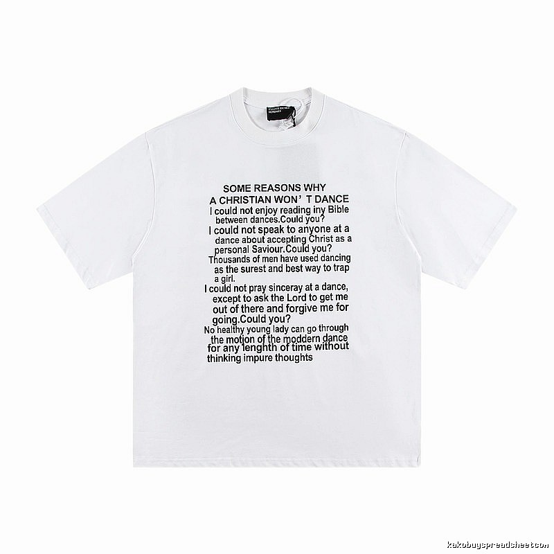 ERD Slogan Print Street Style White T-Shirt