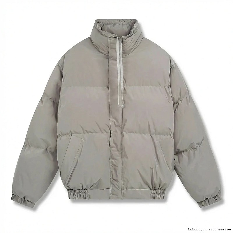 ESSENTIALS cotton-padded coat, simple style, gray