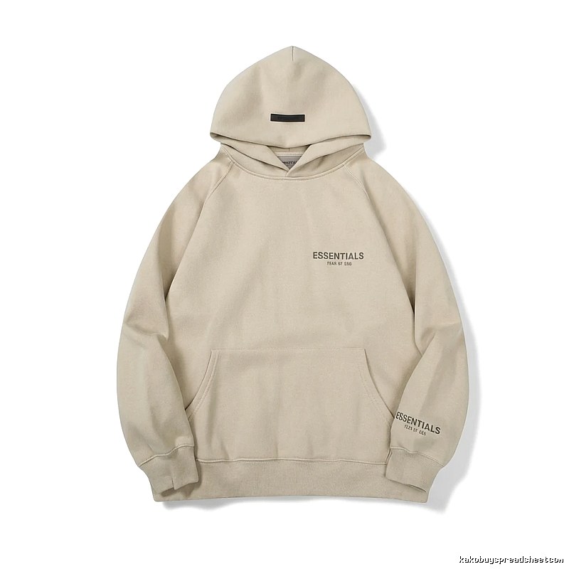 ESSENTIALS minimalist style beige hoodie