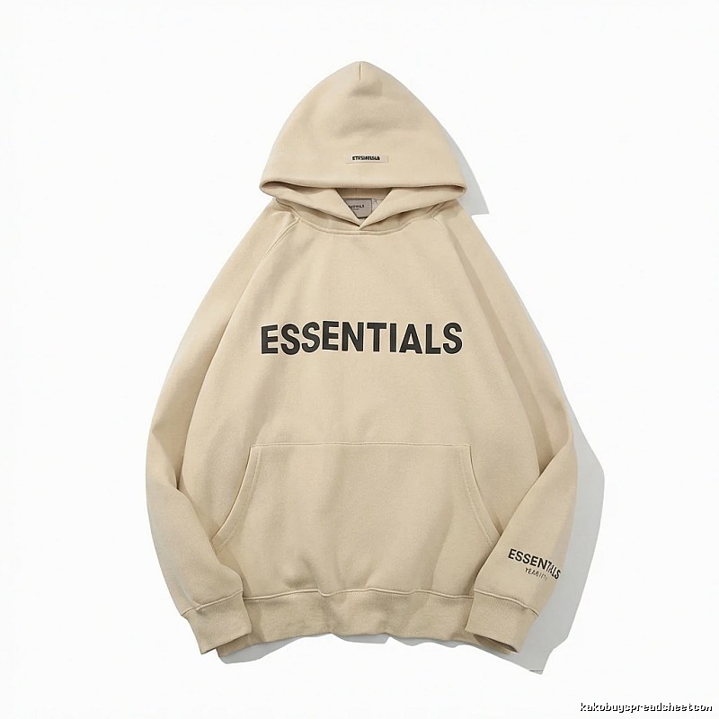 ESSENTIALS minimalist style beige hoodie