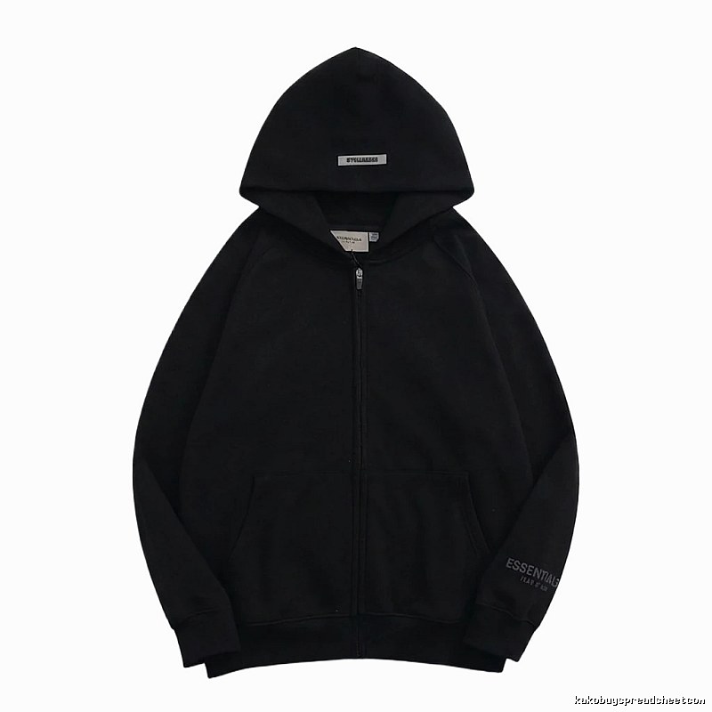 ESSENTIALS minimalist style black hoodie
