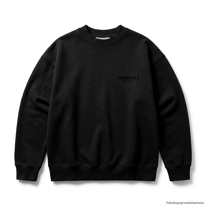 ESSENTIALS minimalist style black sweatshirt
