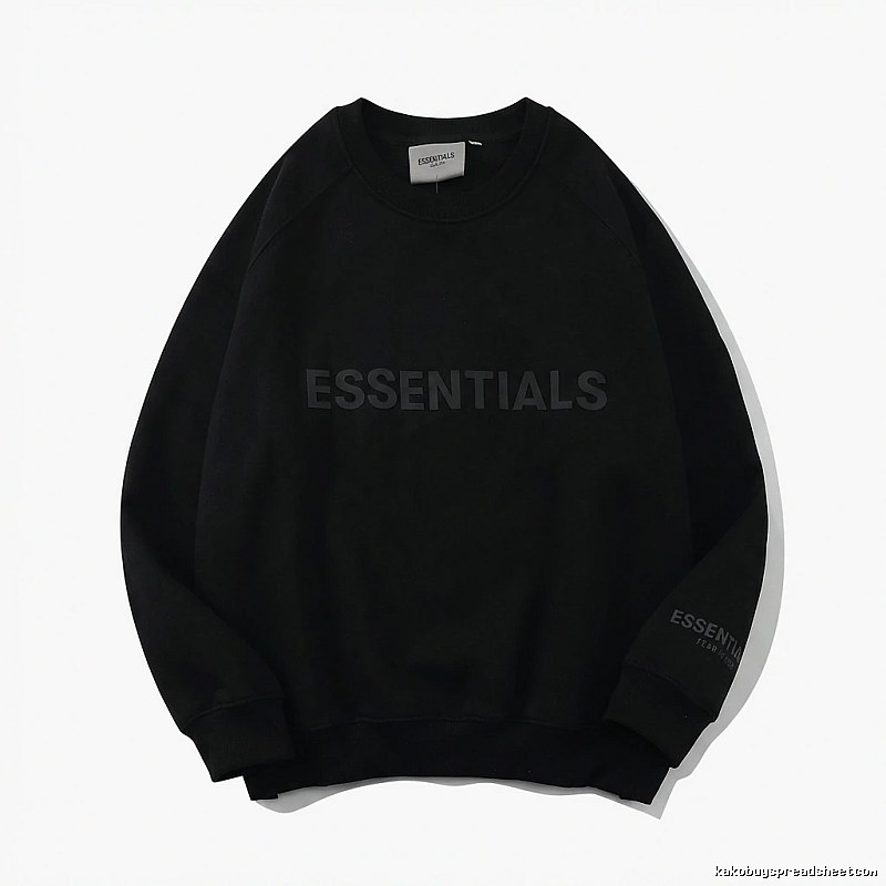 ESSENTIALS minimalist style black sweatshirt