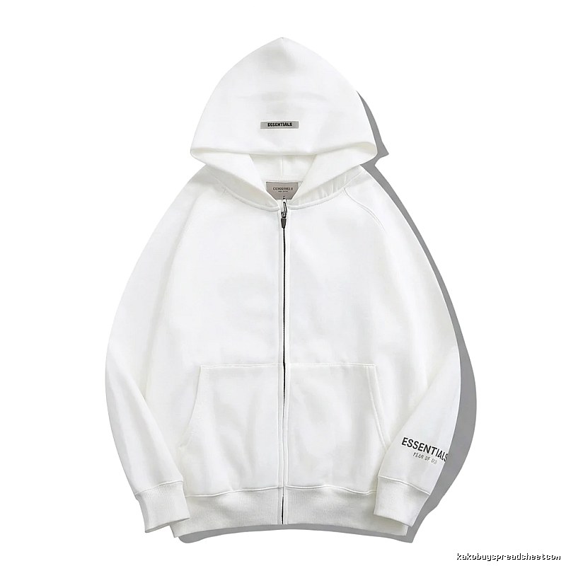 ESSENTIALS minimalist style white hoodie