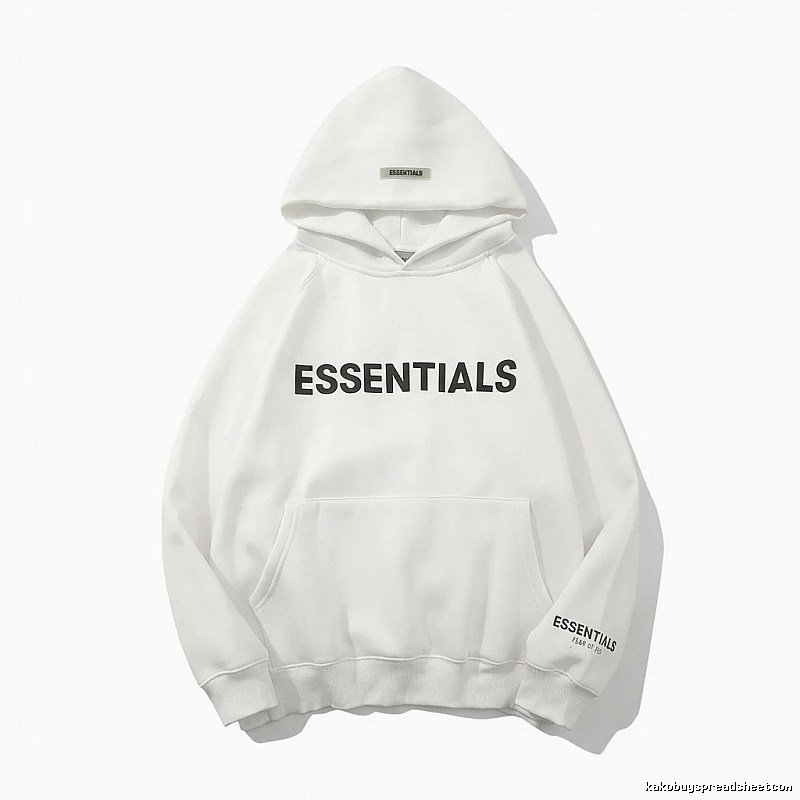 ESSENTIALS minimalist style white sweatshirt