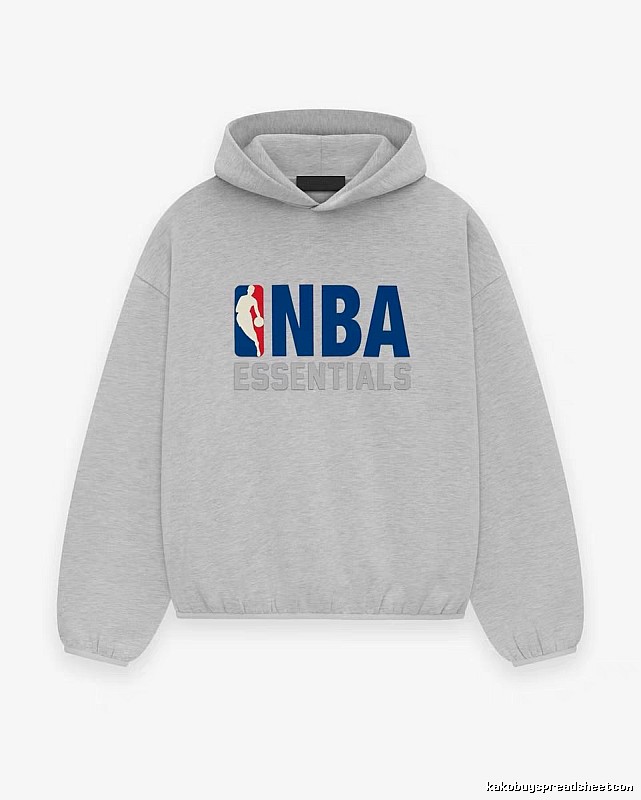 ESSENTIALS NBA-style light gray hoodie