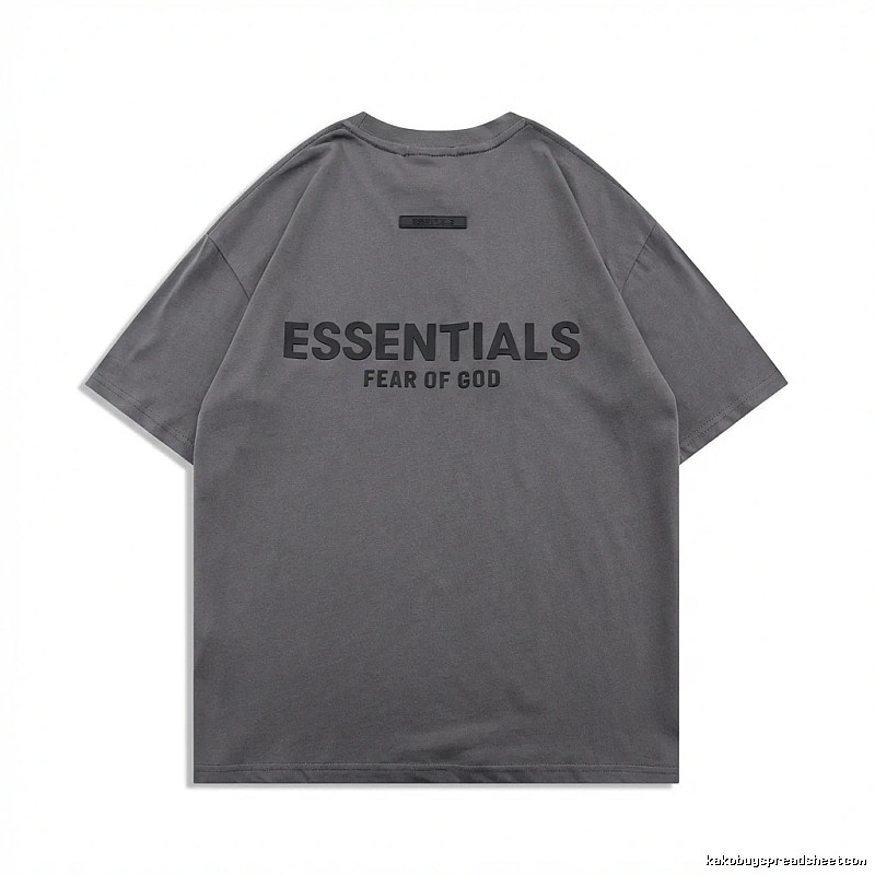 ESSENTIALS Simple Grey Short-sleeve Shirt