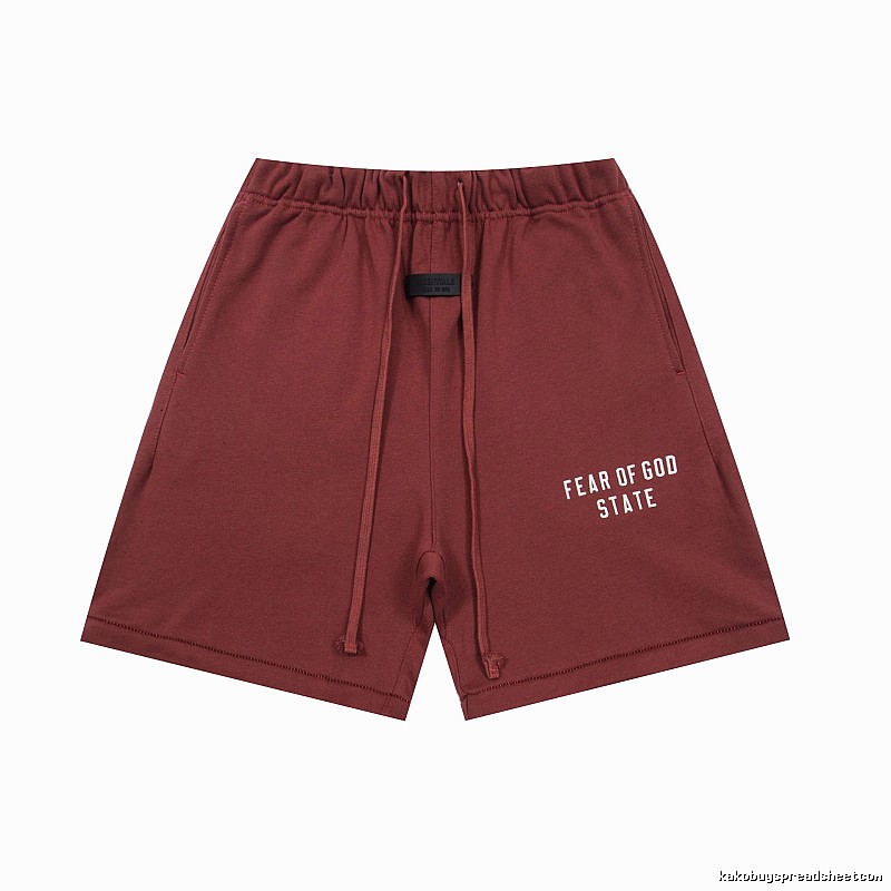 ESSENTIALS Simple Style Burgundy Shorts