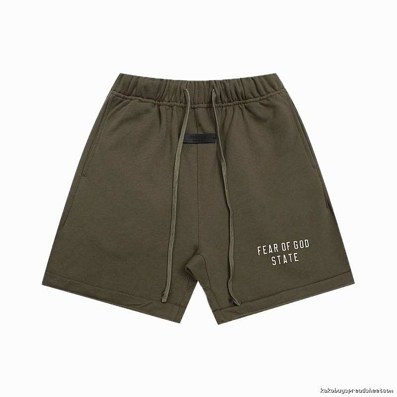 ESSENTIALS Sporty Military Green Shorts