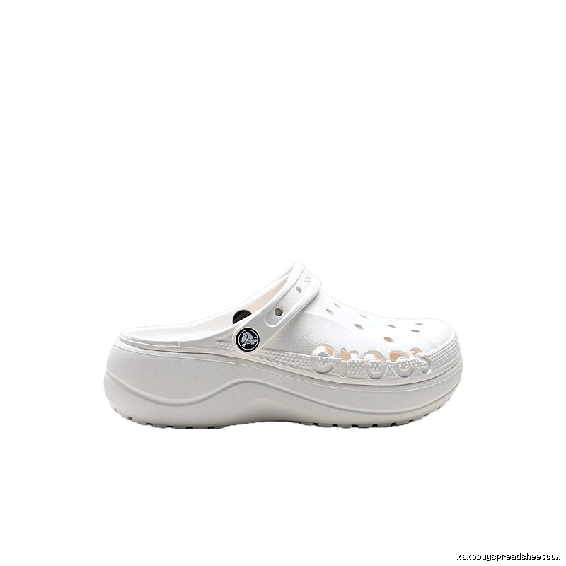 Fashionable white Crocs clogs