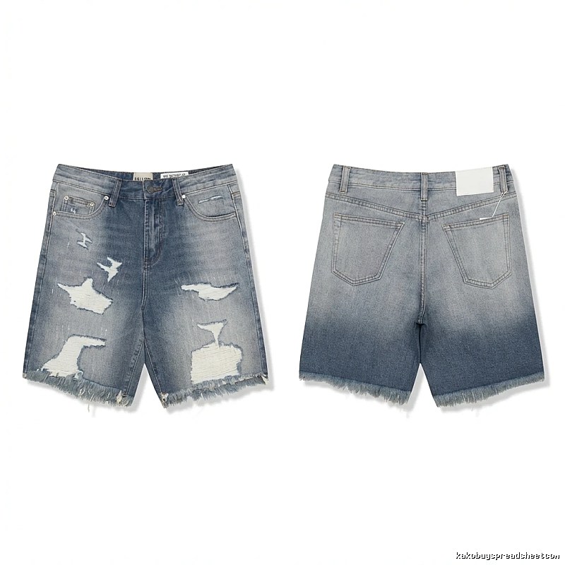 Gallery Dept Gradient Ripped Denim Shorts