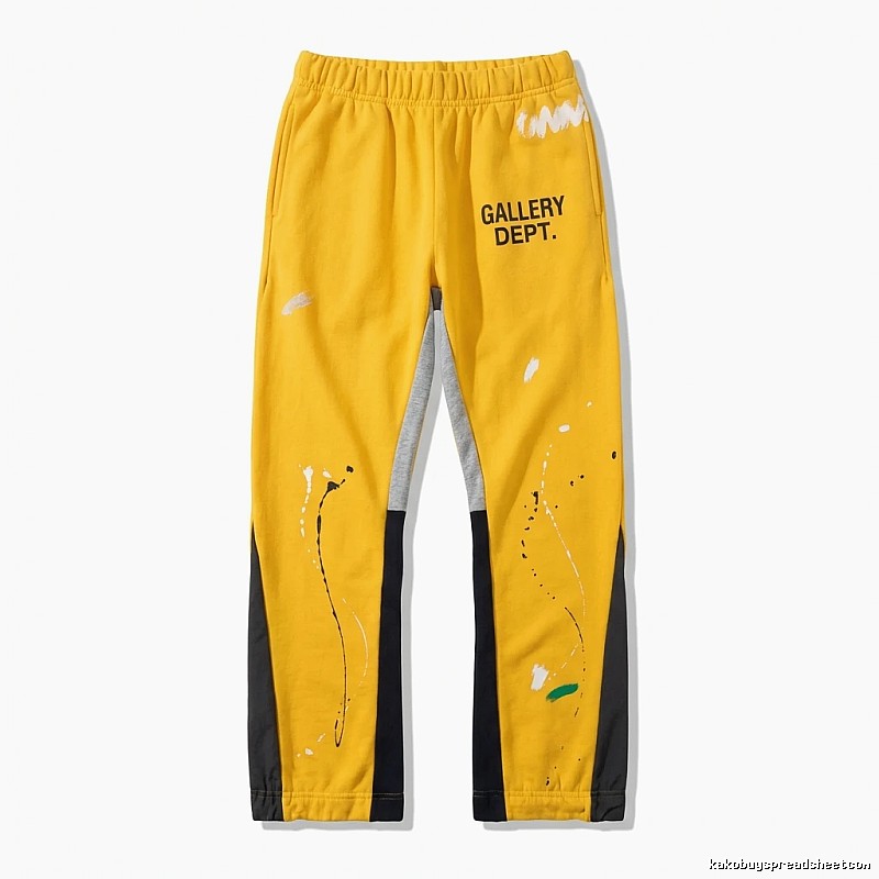Gallery Dept Graffiti Style Yellow and Black Contrast Color Pants