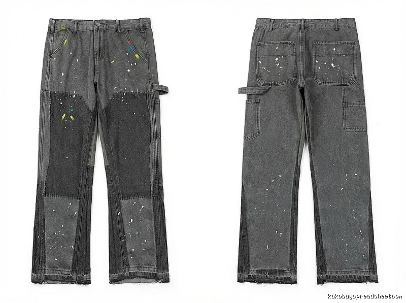 Gallery Dept. Stitched Graffiti Style Grey Pants