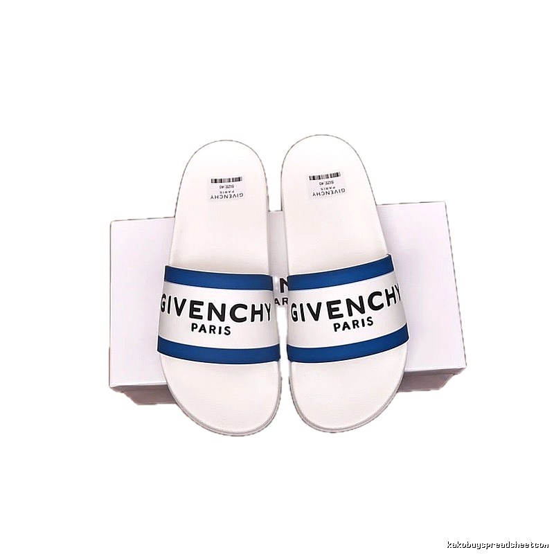 Givenchy Classic Letter Light Luxury Style White and Blue Slippers