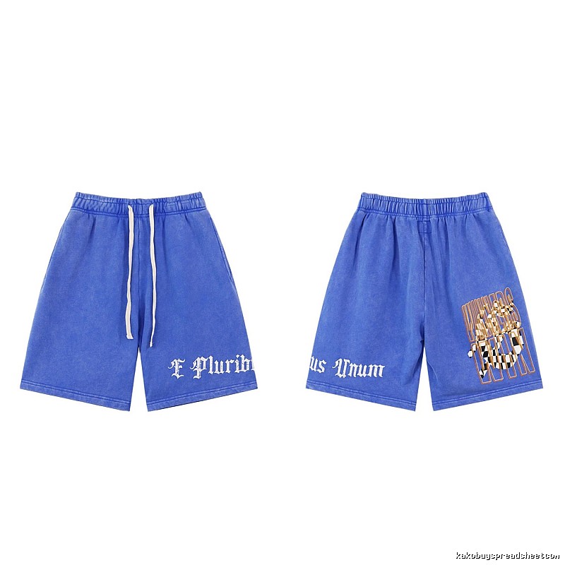 Godspeed Gothic Print Street Style Blue Shorts