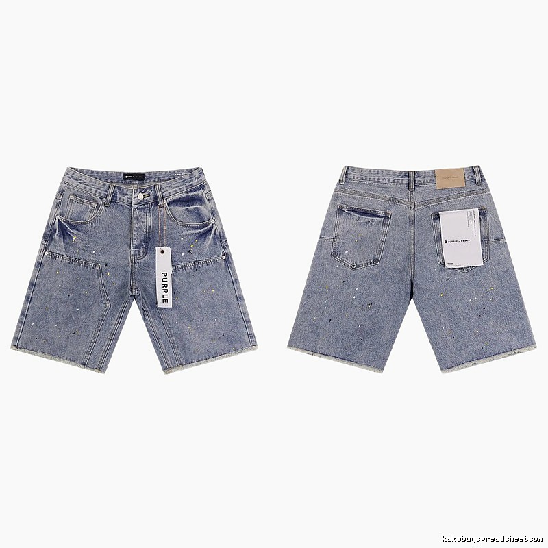 Godspeed Ink-splashing Street Style Light Blue Denim Shorts
