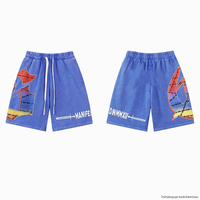 Godspeed Printed Street Style Blue Shorts