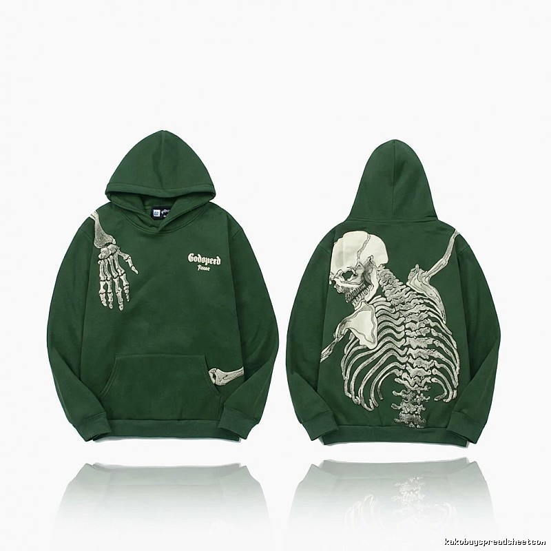 Godspeed Skeleton Style Dark Green Hoodie