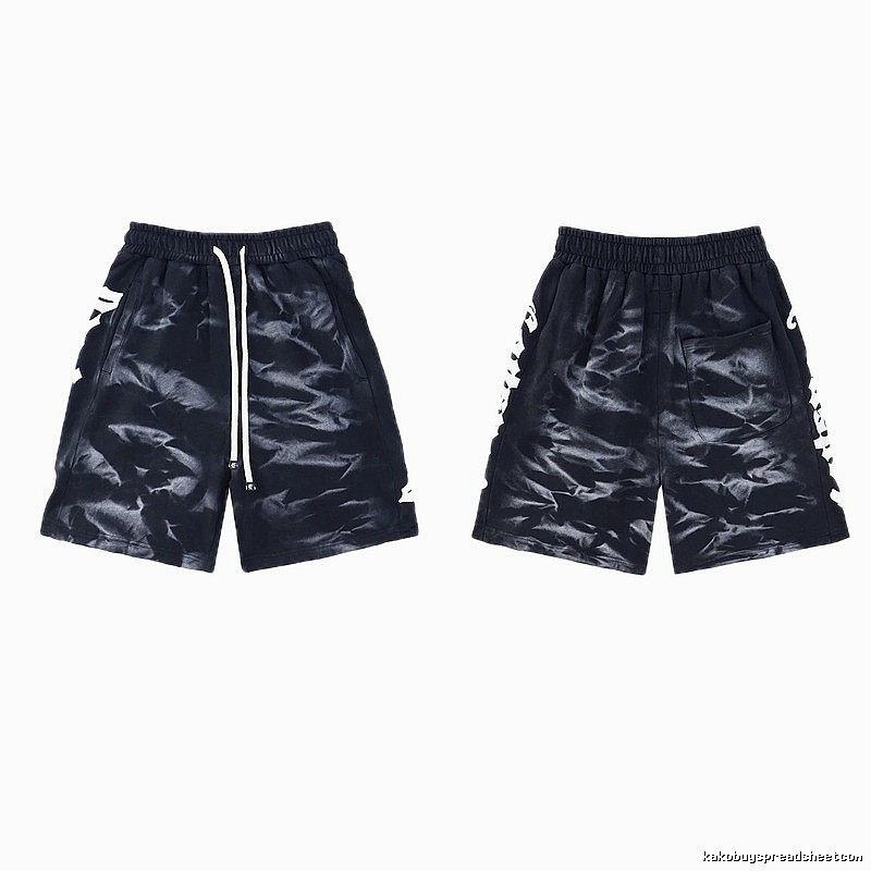 Godspeed Tie-Dye Collection Street Style Black and Grey Shorts