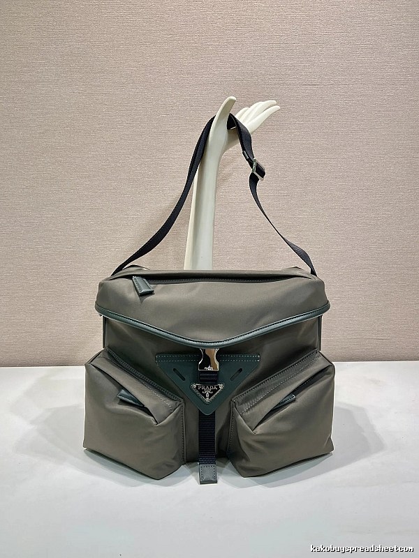 Gray Geometric Shoulder Bag Prada Shoulder Bag for Daily Rotation