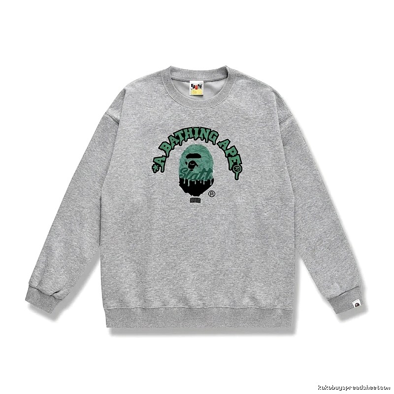Grey hoodie with Bape Ape Head logo