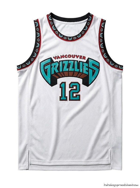 Grizzlies No. 12 white basketball jersey