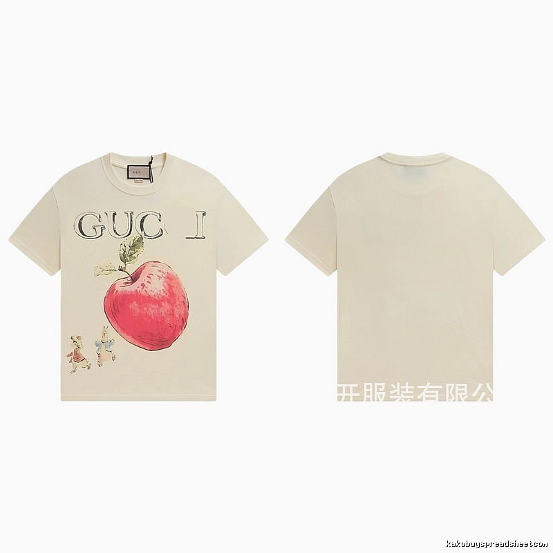 Gucci Apple Print Vintage Style Off-White T-Shirt