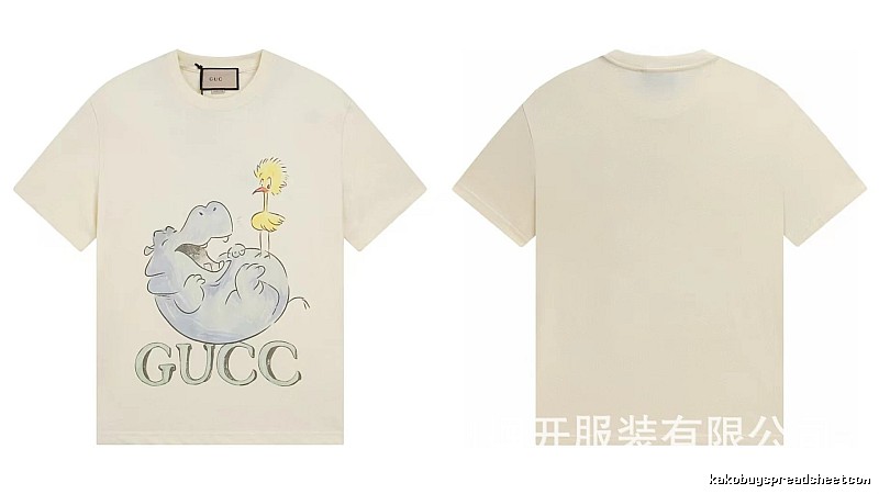 Gucci Cartoon Hippo Casual Off-white T-shirt