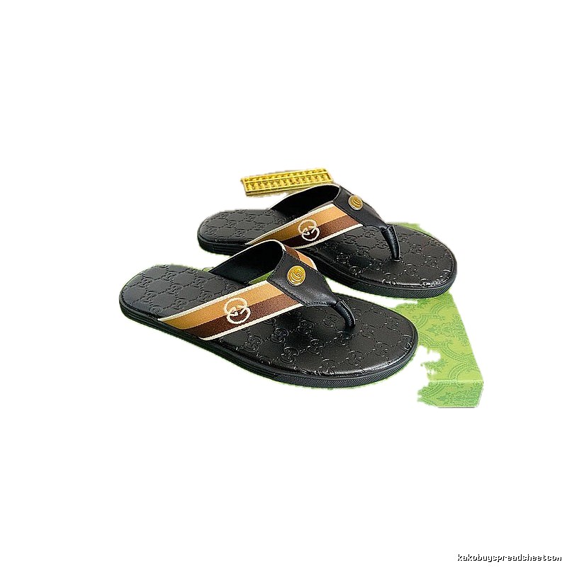 Gucci Classic Webbing Casual Style Black Flip-Flops