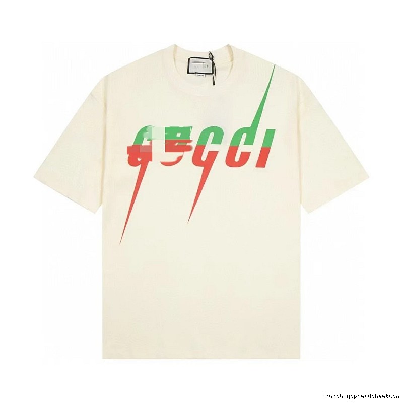 Gucci Color-block Print Casual Style Off-white Short-sleeve T-shirt