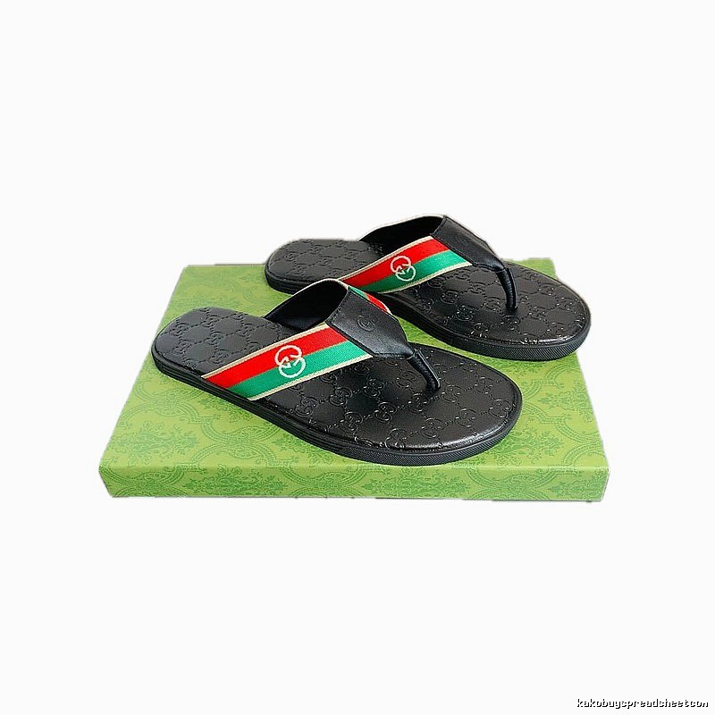 Gucci Double G Classic Casual Style Black Flip Flops