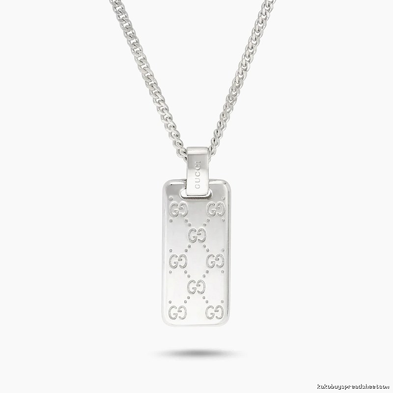 Gucci Double G Print Silver Necklace