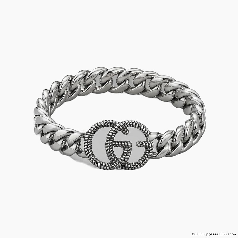 Gucci Double G Retro Style Silver Bracelet